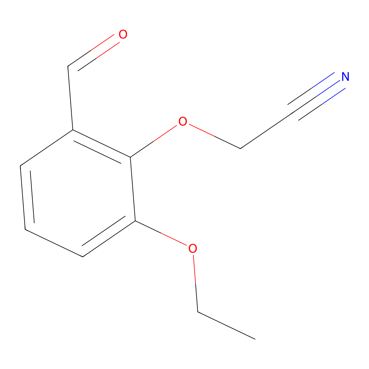 2-(2-Ethoxy-6-formylphenoxy)acetonitrile molecular structure, CAS 1099676-12-6