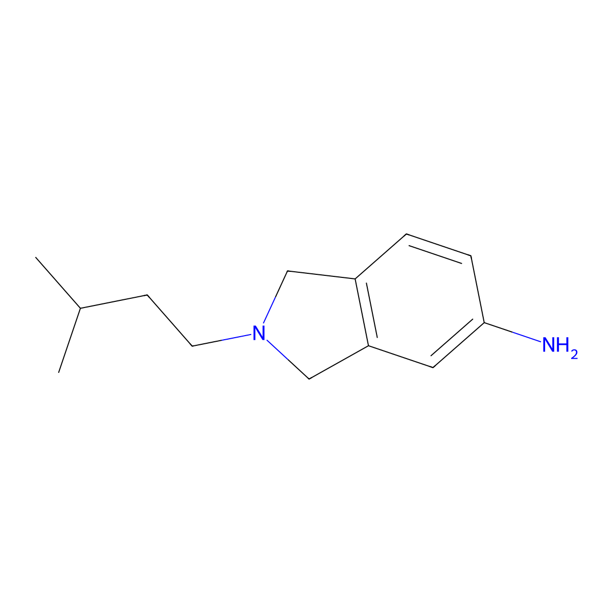 2,3-Dihydro-2-(3-methylbutyl)-1H-isoindol-5-amine molecular structure, CAS 1099677-29-8