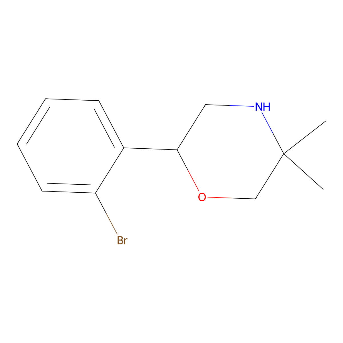 2-(2-Bromophenyl)-5,5-dimethylmorpholine molecular structure, CAS 1099679-17-0