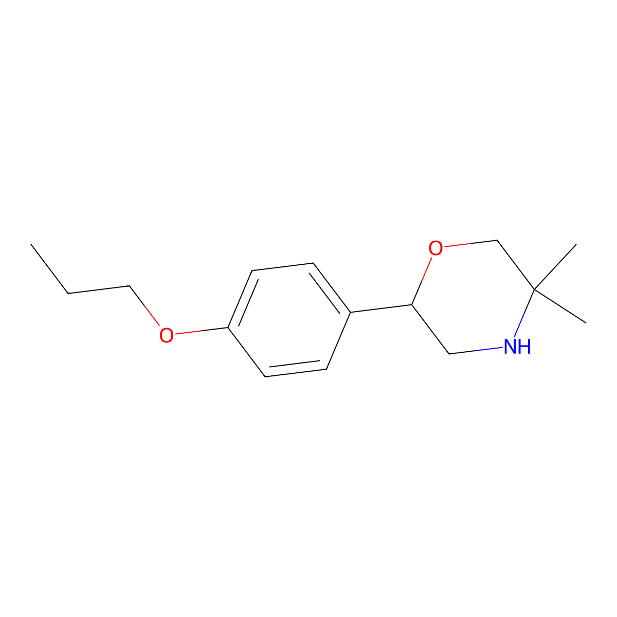 5,5-Dimethyl-2-(4-propoxyphenyl)morpholine molecular structure, CAS 1099679-33-0