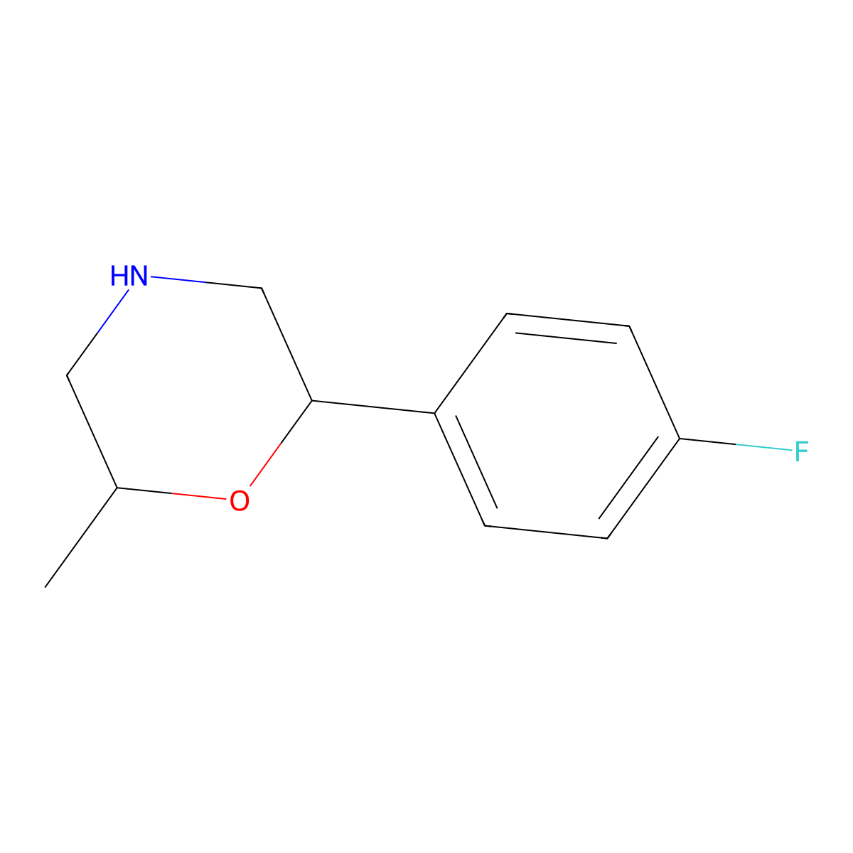 2-(4-Fluorophenyl)-6-methylmorpholine molecular structure, CAS 1099679-40-9