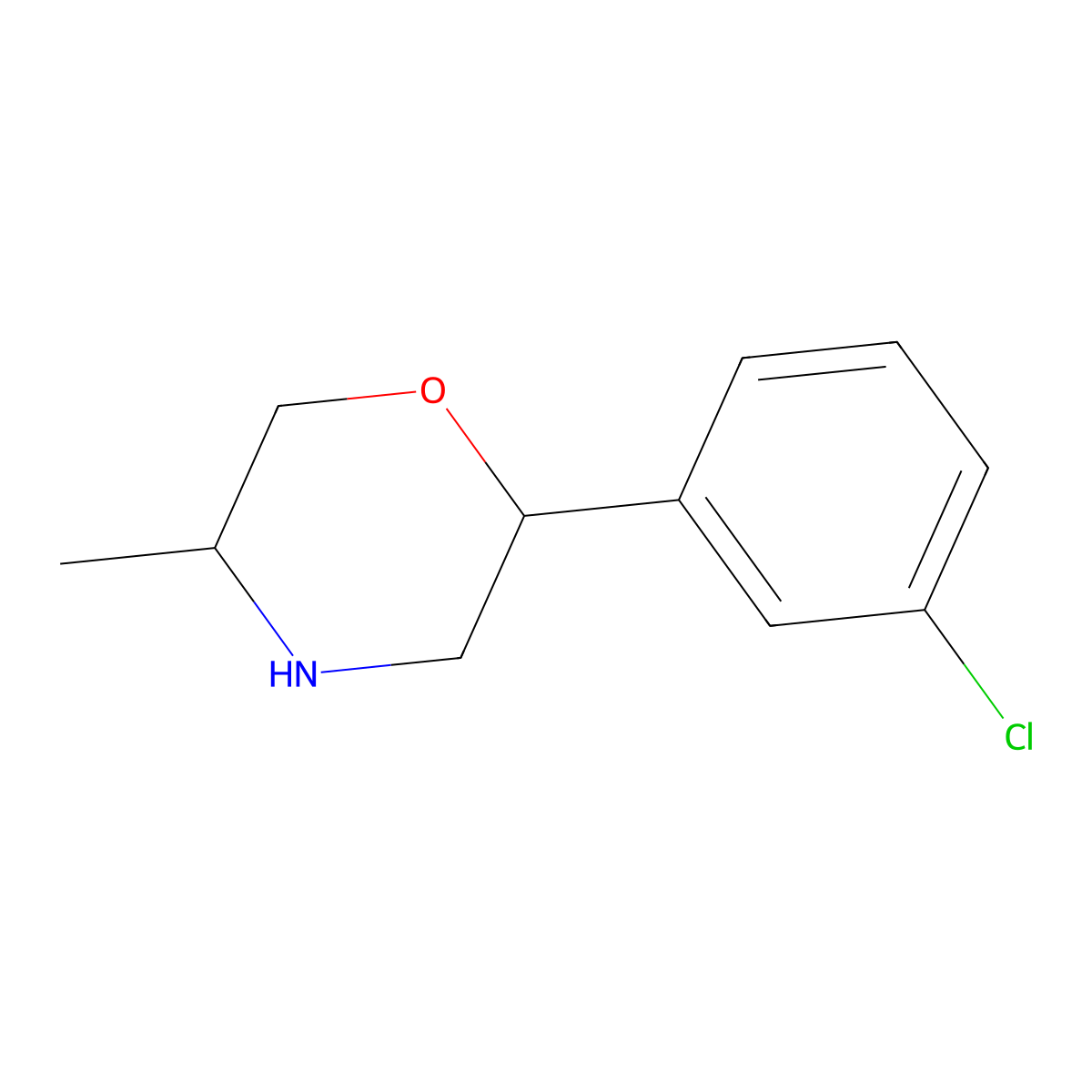 2-(3-Chlorophenyl)-5-methylmorpholine molecular structure, CAS 1099679-83-0