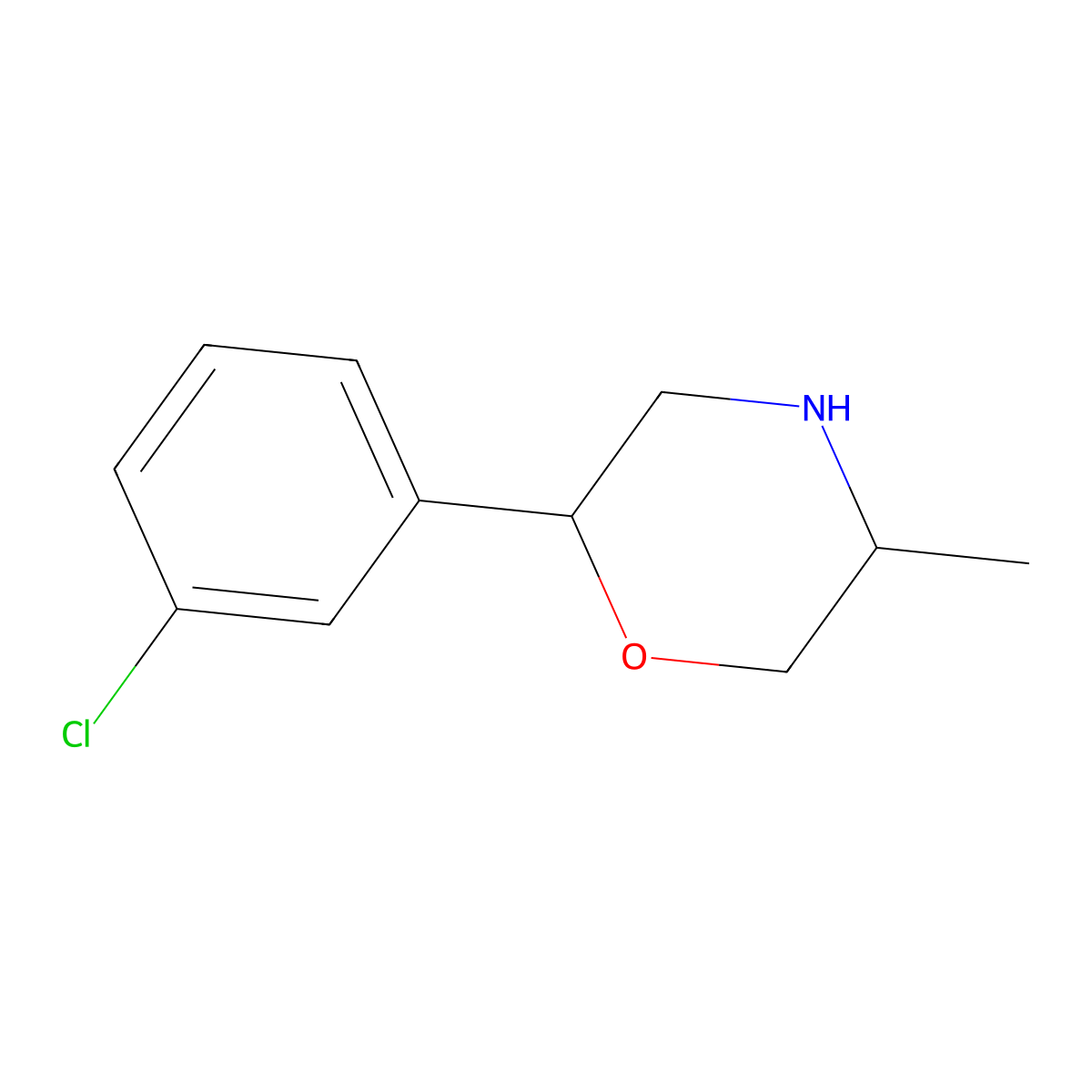 2-(3-Chlorophenyl)-5-methylmorpholine molecular structure, CAS 1099679-83-0