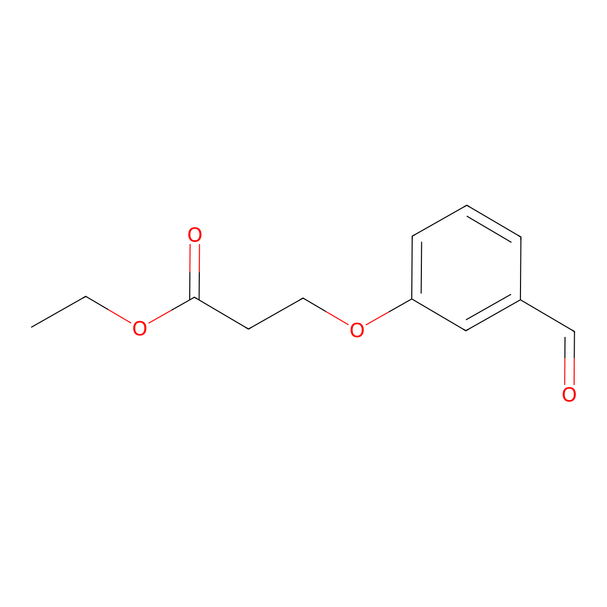 Ethyl 3-(3-formylphenoxy)propanoate molecular structure, CAS 1099679-95-4