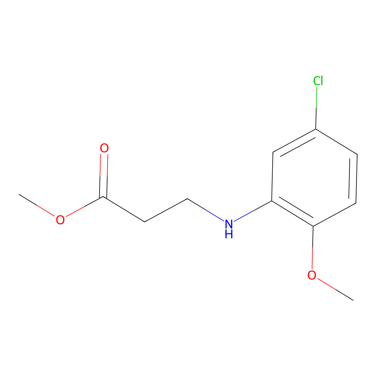 Methyl 3-[(5-chloro-2-methoxyphenyl)amino]propanoate molecular structure, CAS 1099680-14-4