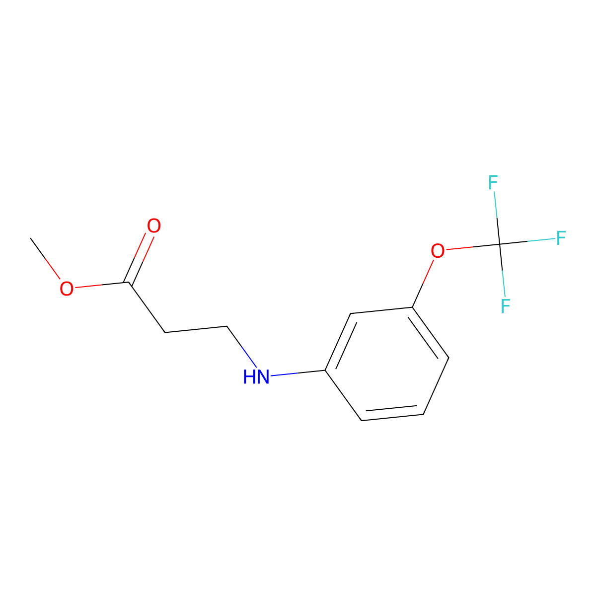 Methyl 3-{[3-(trifluoromethoxy)phenyl]amino}propanoate molecular structure, CAS 1099680-30-4
