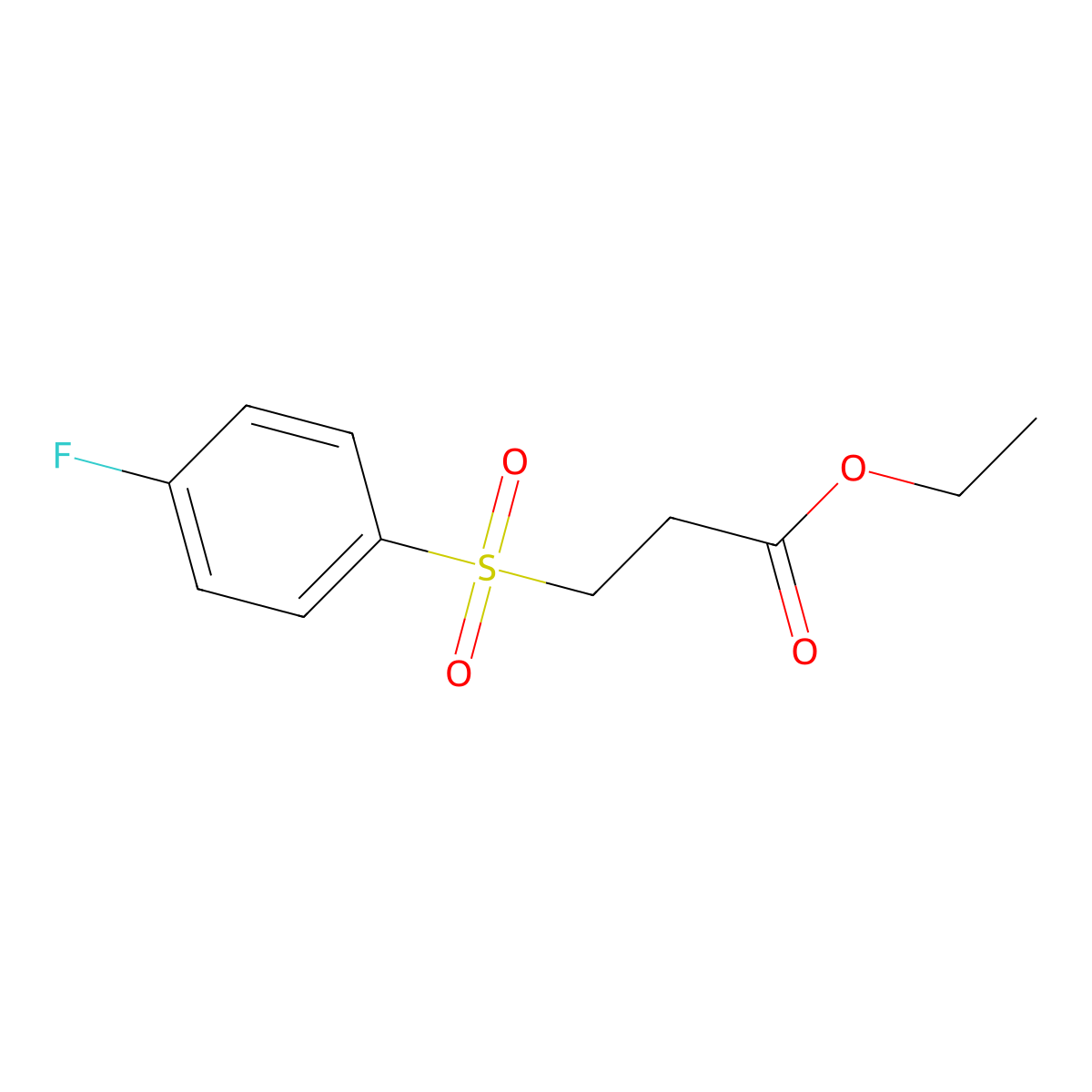 Ethyl 3-(4-fluorobenzenesulfonyl)propanoate molecular structure, CAS 1099681-75-0