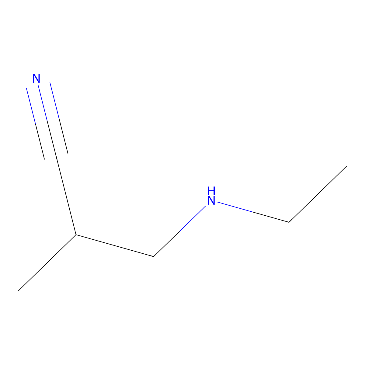 3-(Ethylamino)-2-methylpropanenitrile molecular structure, CAS 1099681-78-3
