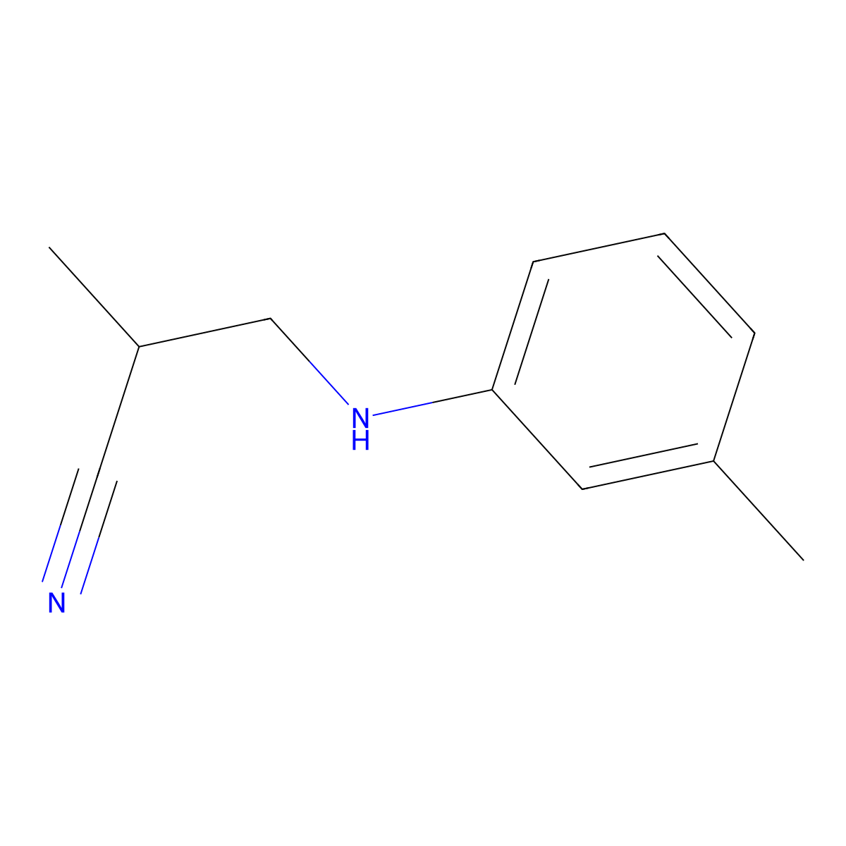 2-Methyl-3-[(3-methylphenyl)amino]propanenitrile molecular structure, CAS 1099681-88-5