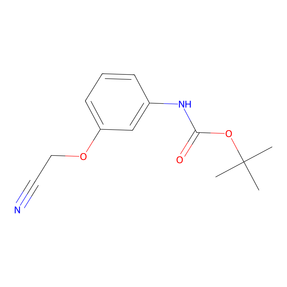 tert-butyl N-[3-(cyanomethoxy)phenyl]carbamate molecular structure, CAS 1099683-75-6
