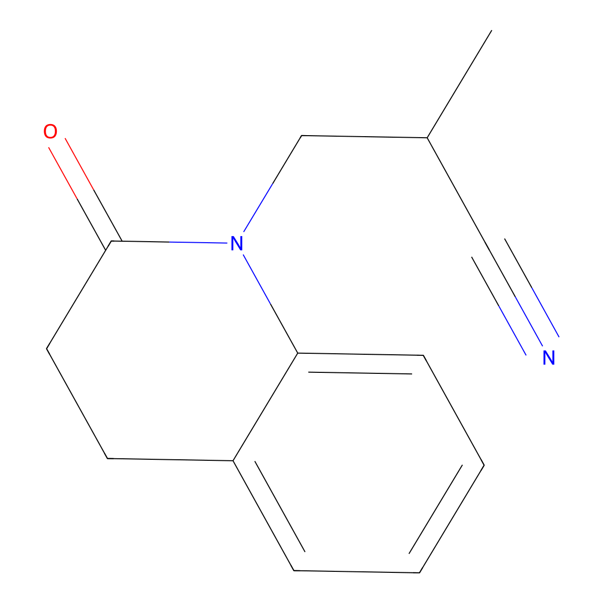 2-Methyl-3-(2-oxo-1,2,3,4-tetrahydroquinolin-1-yl)propanenitrile molecular structure, CAS 1099685-16-1