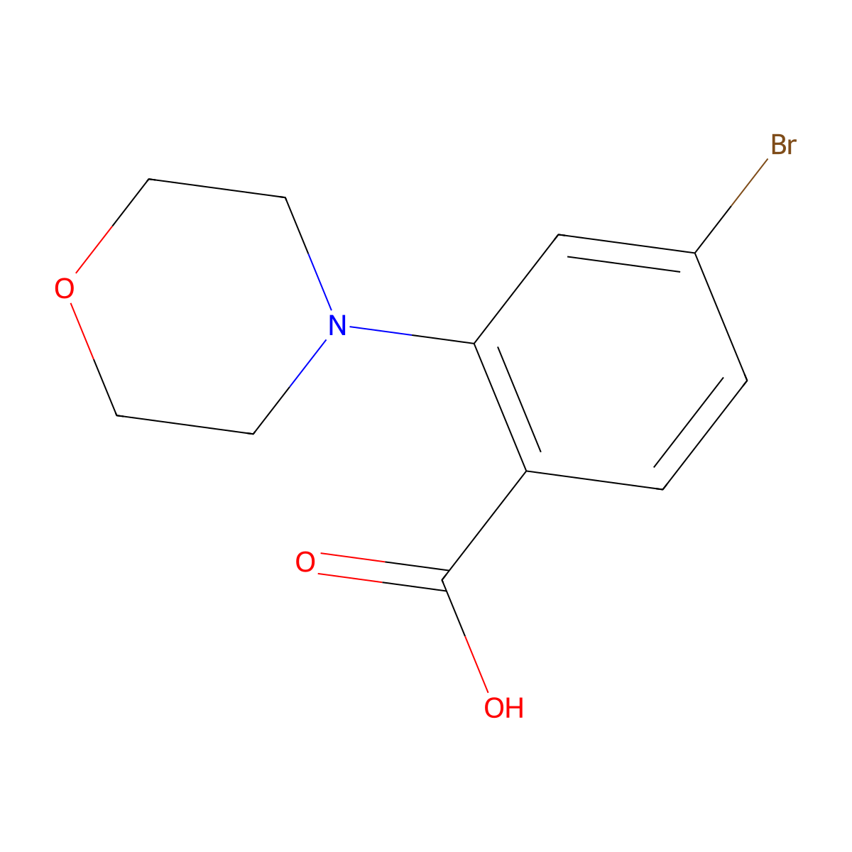 4-Bromo-2-morpholinobenzoic acid molecular structure, CAS 1099687-03-2