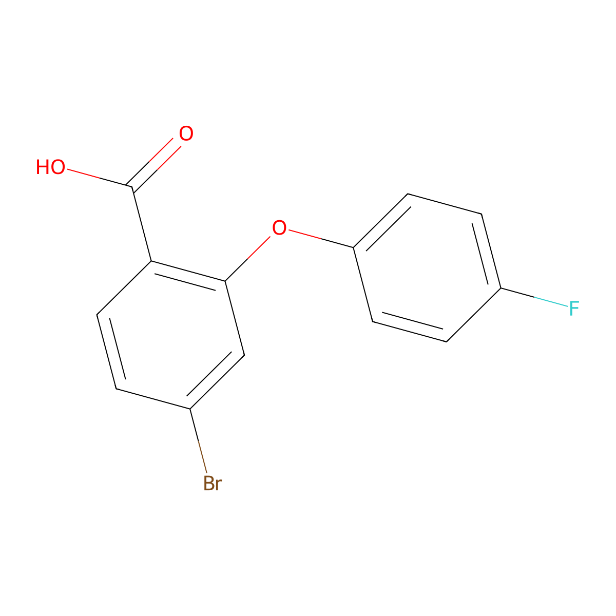 4-Bromo-2-(4-fluorophenoxy)benzoic acid molecular structure, CAS 1099687-77-0
