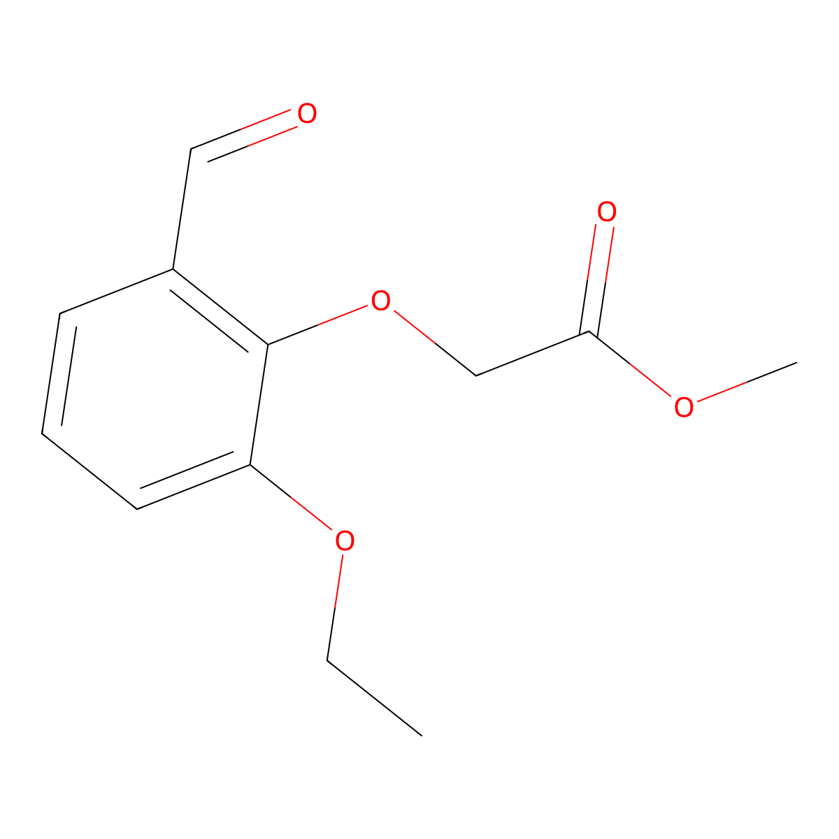 Methyl (2-ethoxy-6-formylphenoxy)acetate molecular structure, CAS 1099690-95-5