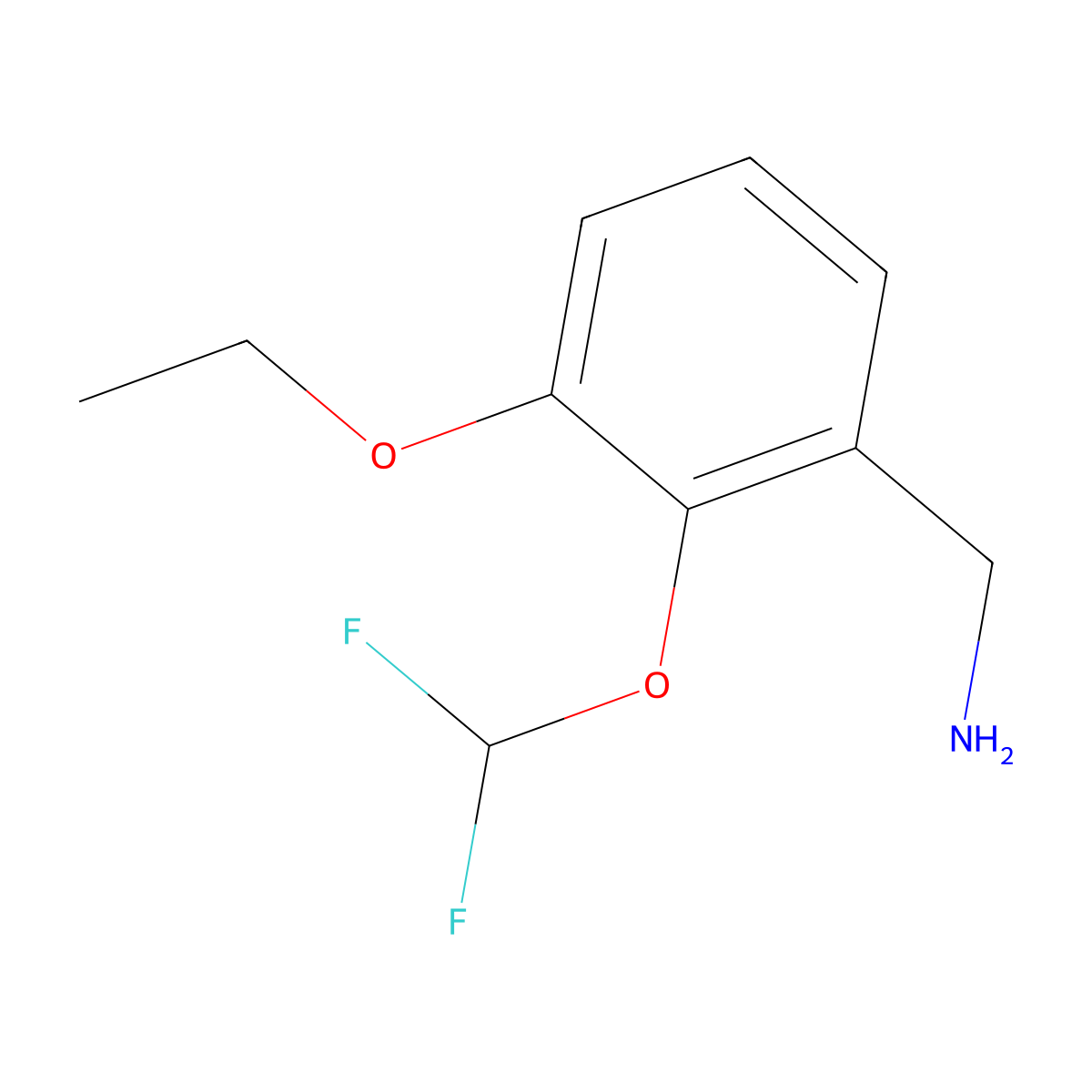 [2-(Difluoromethoxy)-3-ethoxyphenyl]methanamine molecular structure, CAS 1099691-90-3