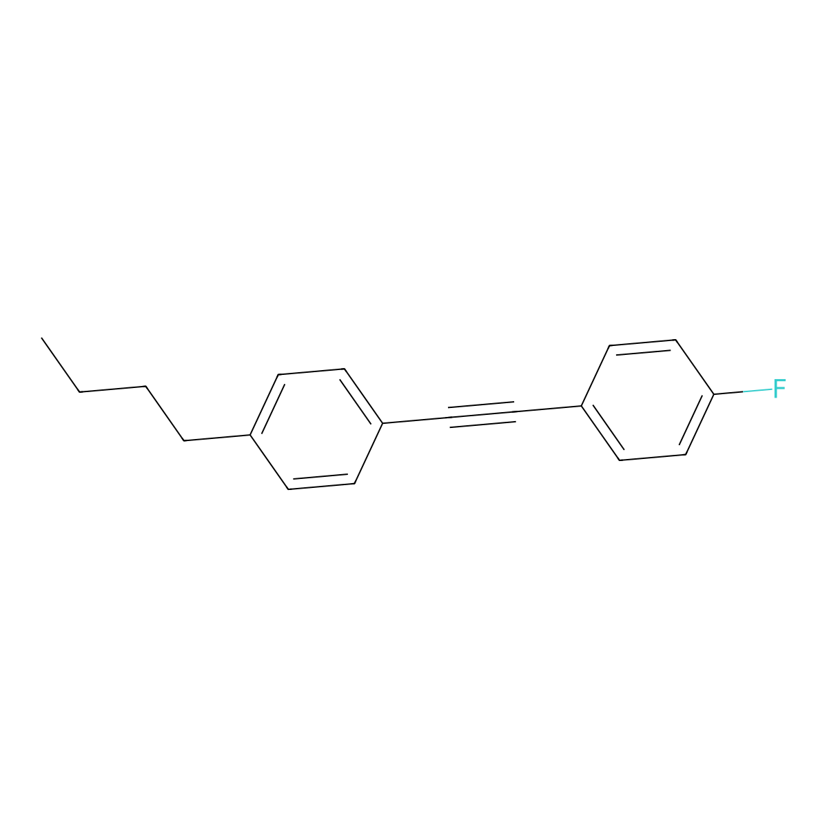 Benzene, 1-butyl-4-[(4-fluorophenyl)ethynyl]- molecular structure, CAS 109970-63-0