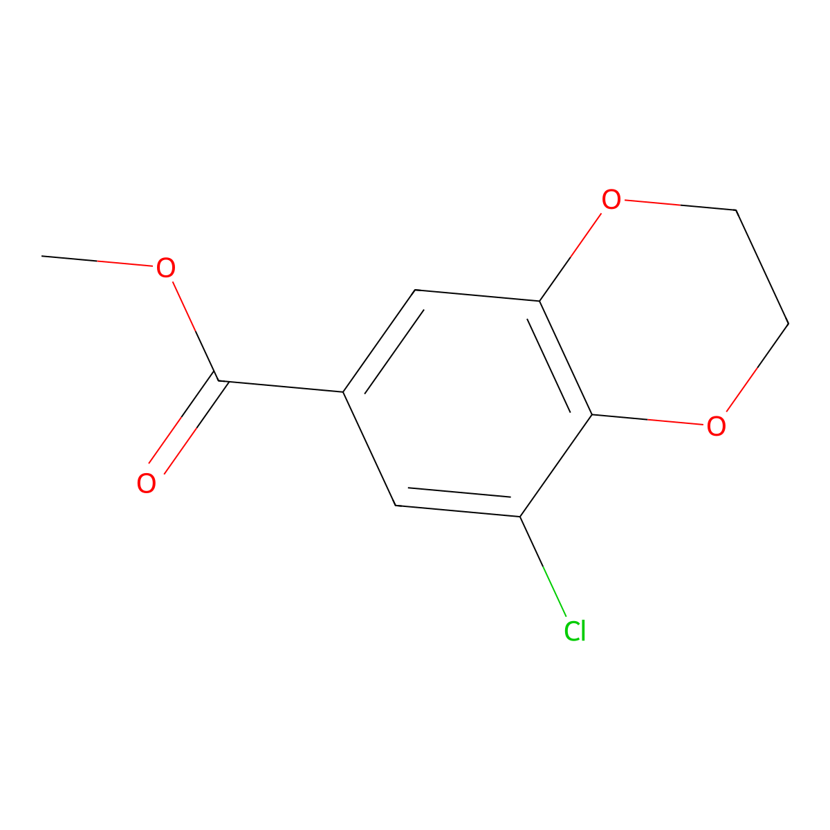 Methyl 8-Chloro-2,3-dihydrobenzo[b][1,4]dioxine-6-carboxylate molecular structure, CAS 1099702-07-4