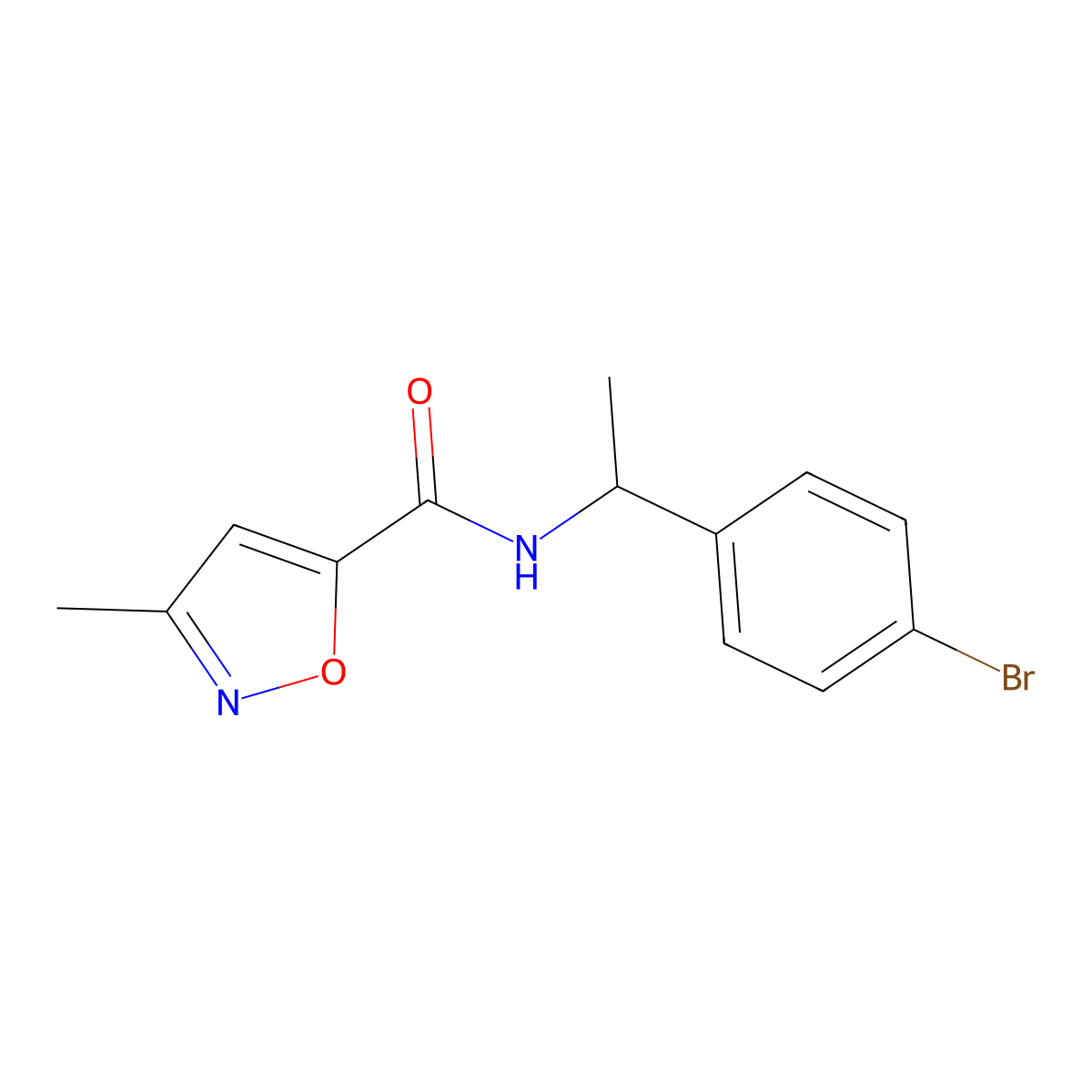 n-(1-(4-Bromophenyl)ethyl)-3-methylisoxazole-5-carboxamide molecular structure, CAS 1099720-60-1
