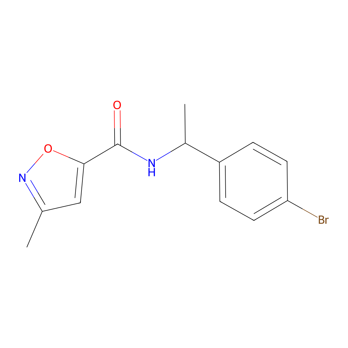 n-(1-(4-Bromophenyl)ethyl)-3-methylisoxazole-5-carboxamide molecular structure, CAS 1099720-60-1