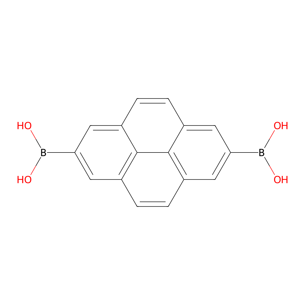 Pyrene-2,7-diyldiboronic acid molecular structure, CAS 1099731-44-8