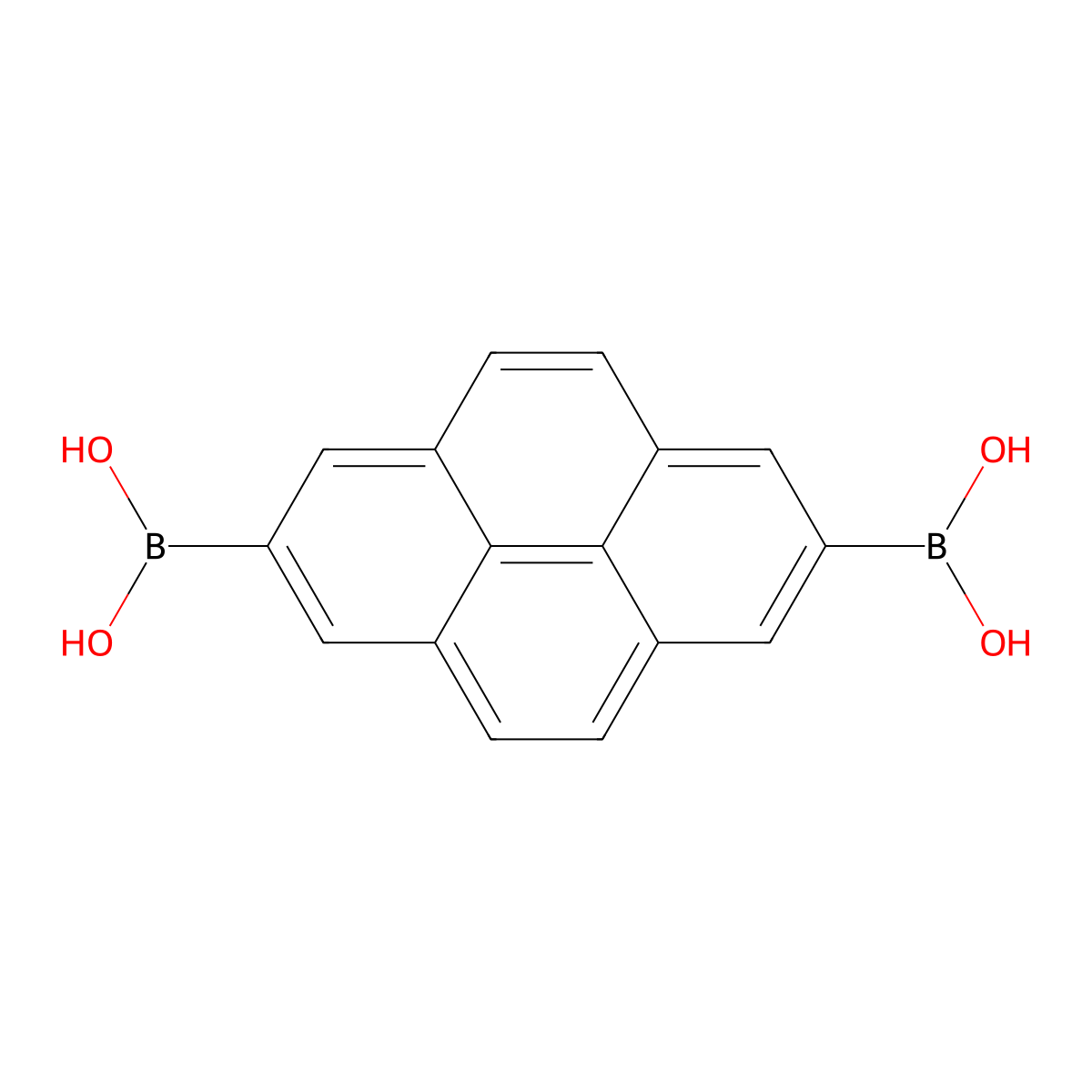 Pyrene-2,7-diyldiboronic acid molecular structure, CAS 1099731-44-8