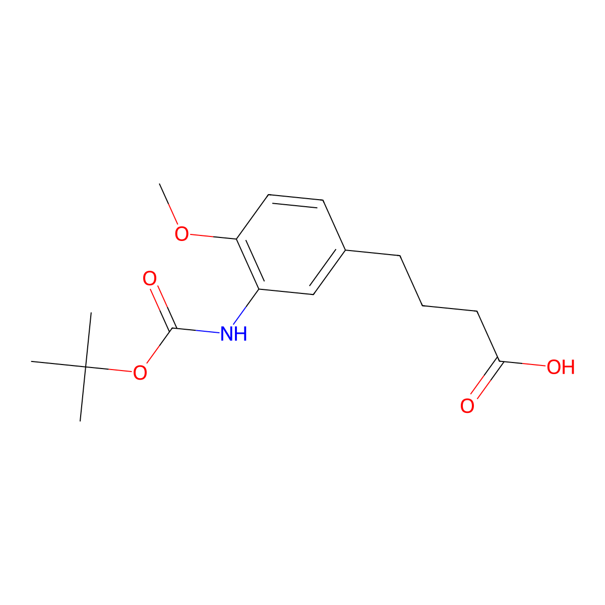 4-(3-{[(Tert-butoxy)carbonyl]amino}-4-methoxyphenyl)butanoic acid molecular structure, CAS 1099766-55-8
