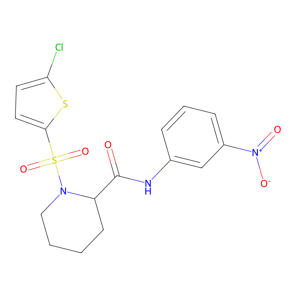 1-((5-chlorothiophen-2-yl)sulfonyl)-N-(3-nitrophenyl)piperidine-2-carboxamide molecular structure, CAS 1099772-08-3