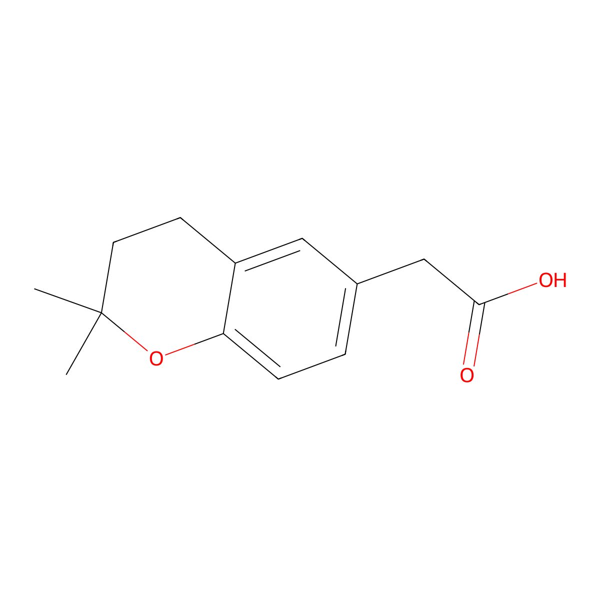 (2,2-dimethyl-3,4-dihydro-2H-chromen-6-yl)acetic acid molecular structure, CAS 109978-87-2