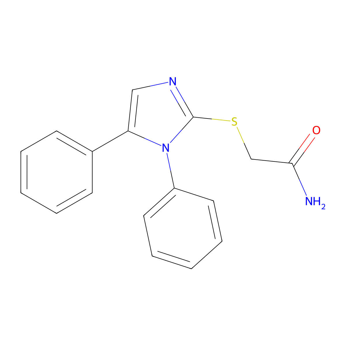 2-((1,5-diphenyl-1H-imidazol-2-yl)thio)acetamide molecular structure, CAS 1099793-03-9
