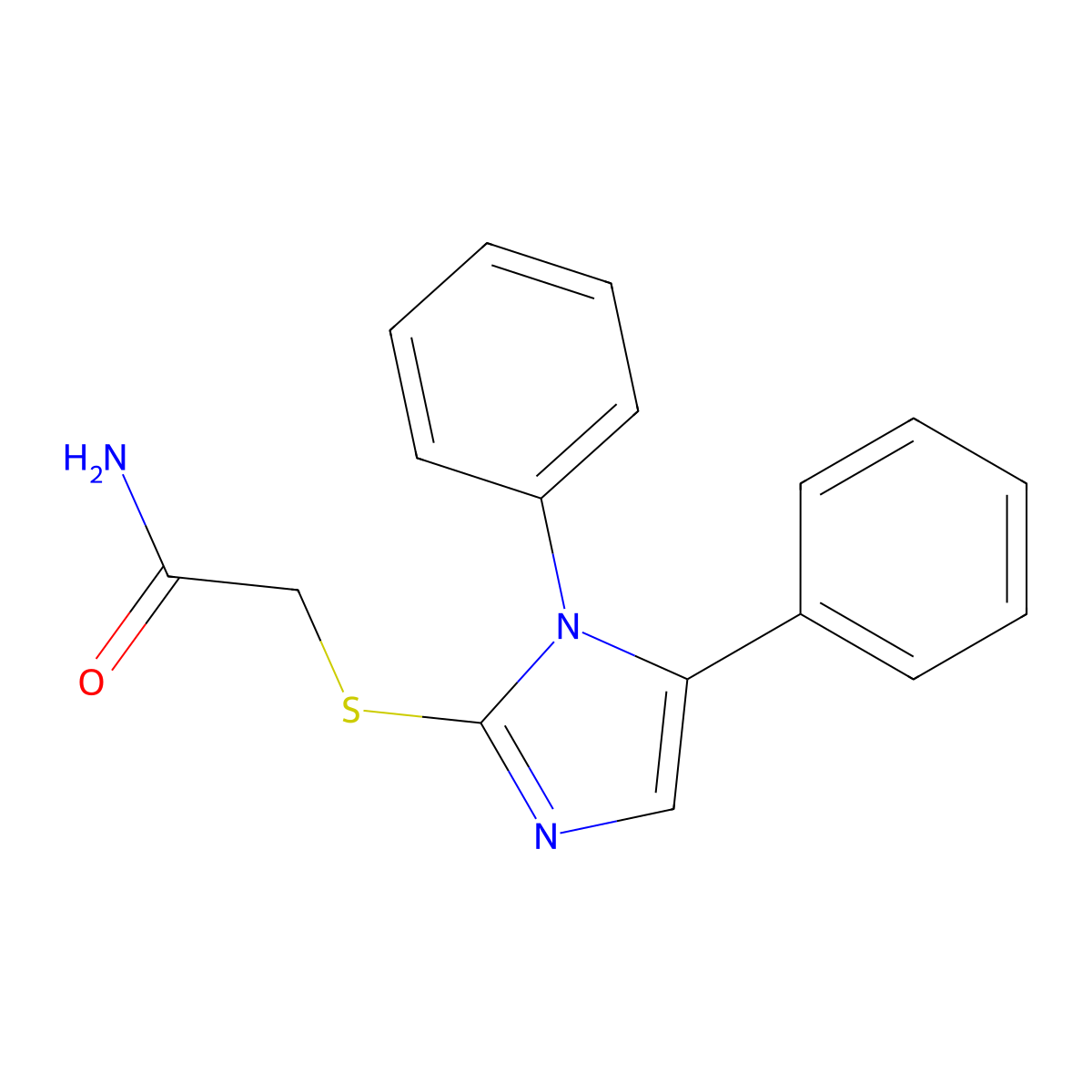 2-((1,5-diphenyl-1H-imidazol-2-yl)thio)acetamide molecular structure, CAS 1099793-03-9