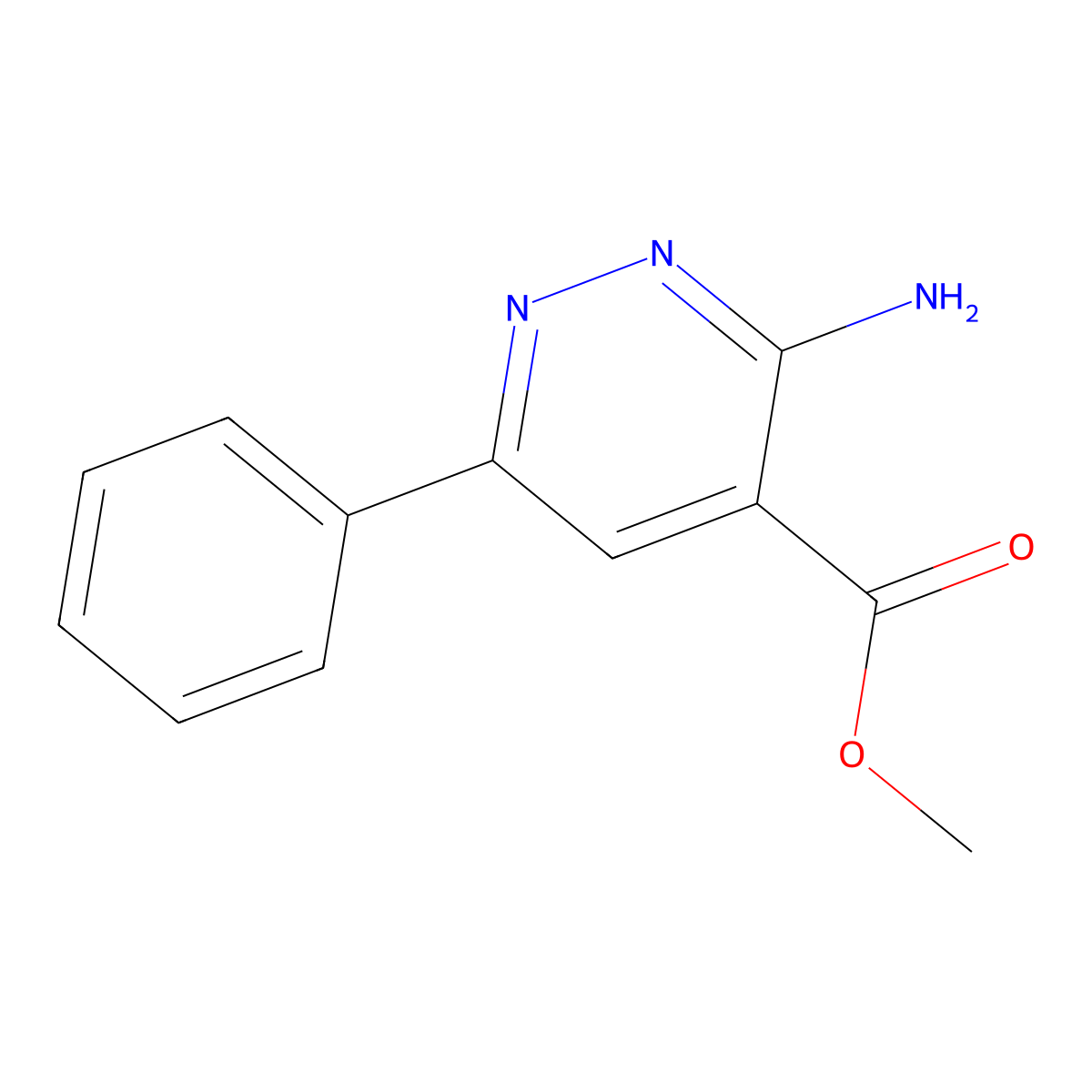 Methyl 3-amino-6-phenylpyridazine-4-carboxylate molecular structure, CAS 1099794-24-7