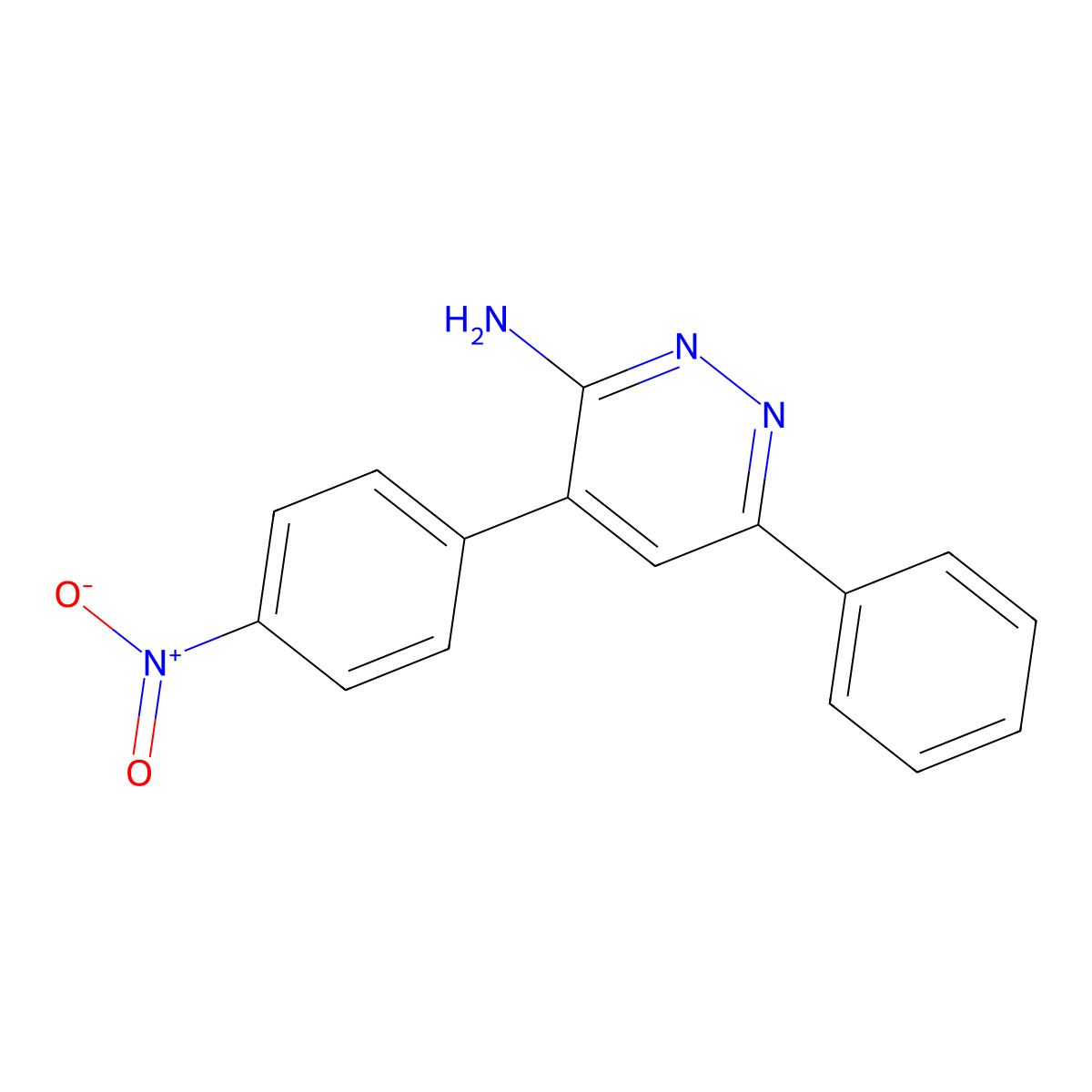 4-(4-Nitrophenyl)-6-phenylpyridazin-3-amine molecular structure, CAS 1099794-35-0