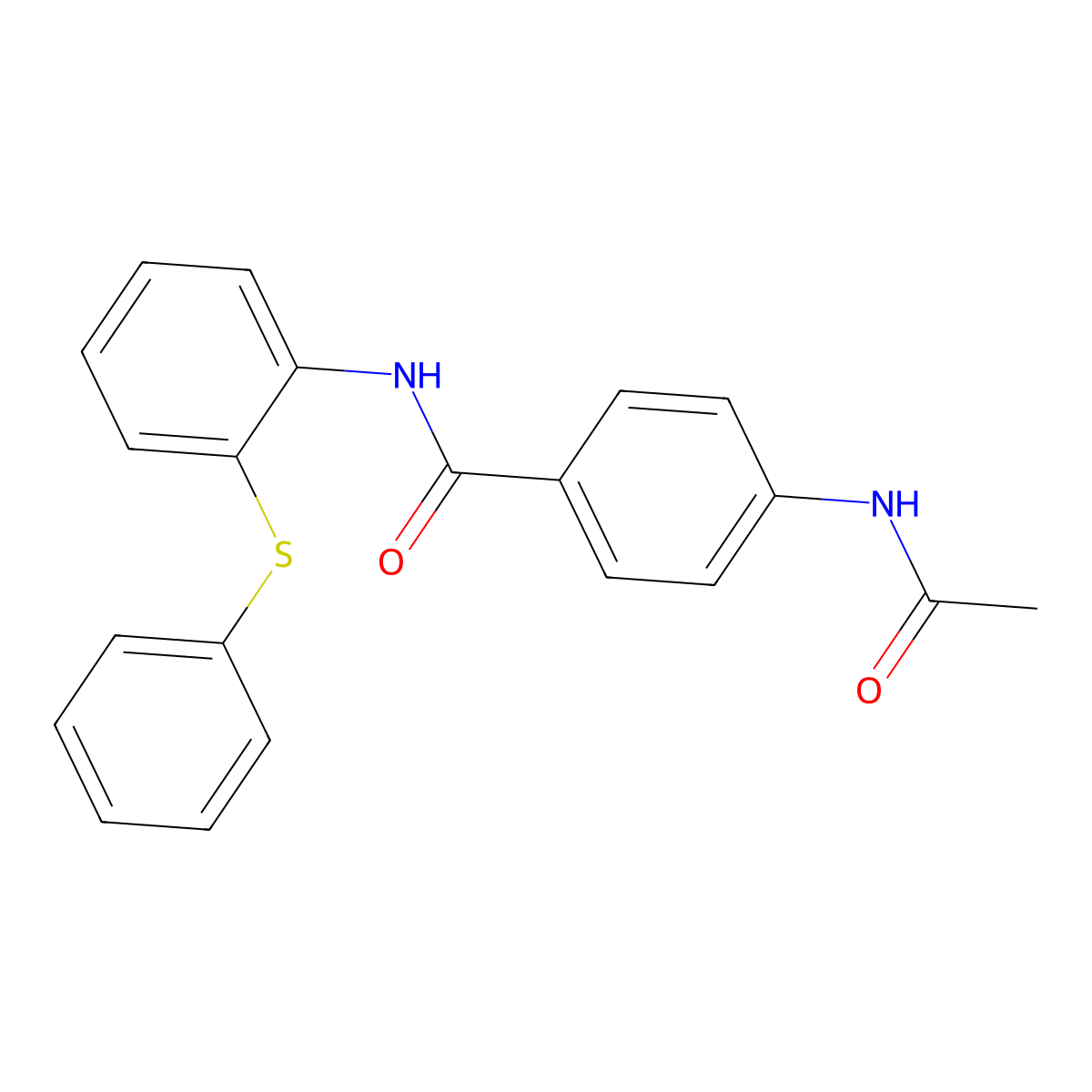 4-acetamido-N-(2-phenylsulfanylphenyl)benzamide molecular structure, CAS 109980-85-0