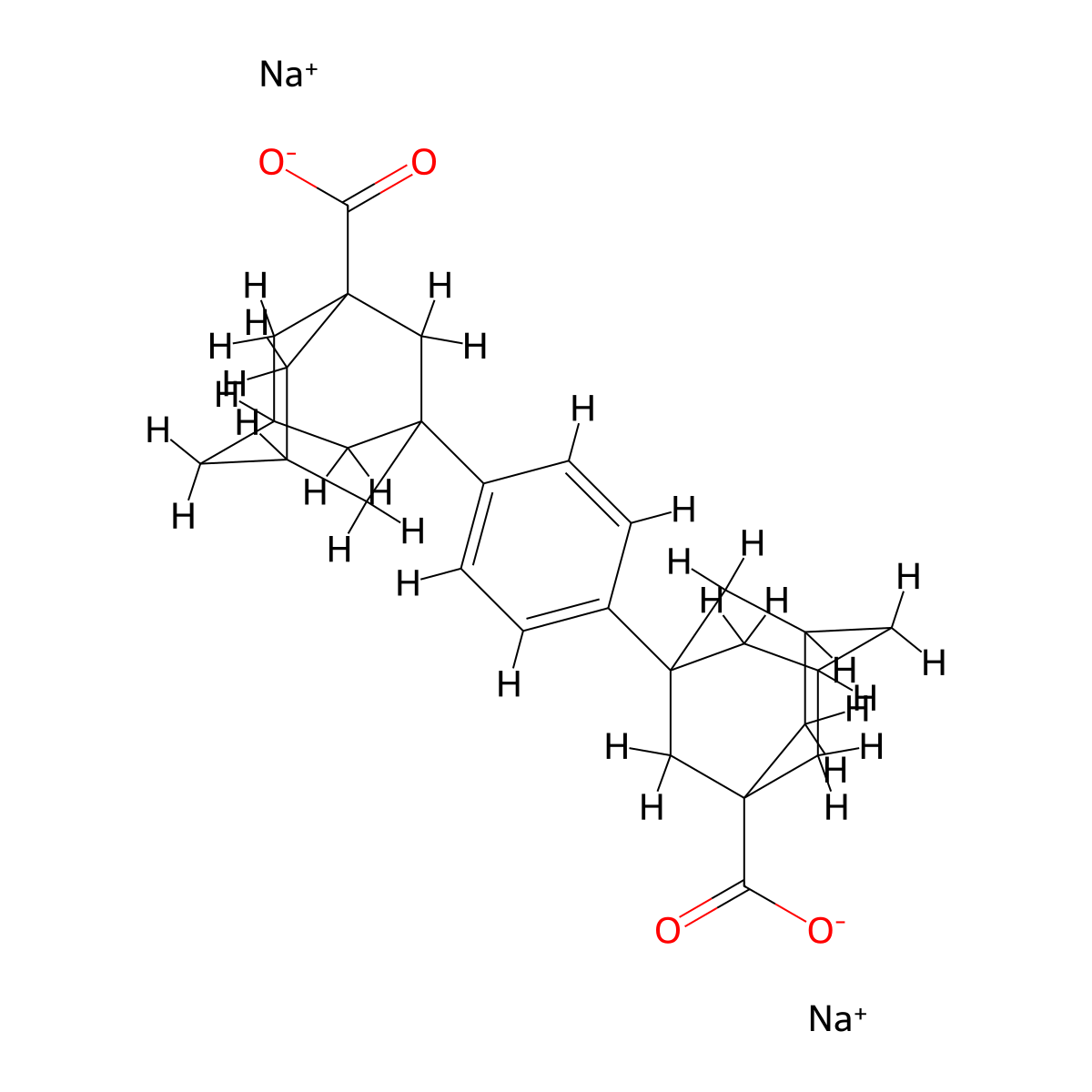 Disodium 3-[4-(3-carboxylato-1-adamantyl)phenyl]-1-adamantanecarboxylate molecular structure, CAS 1099827-38-9