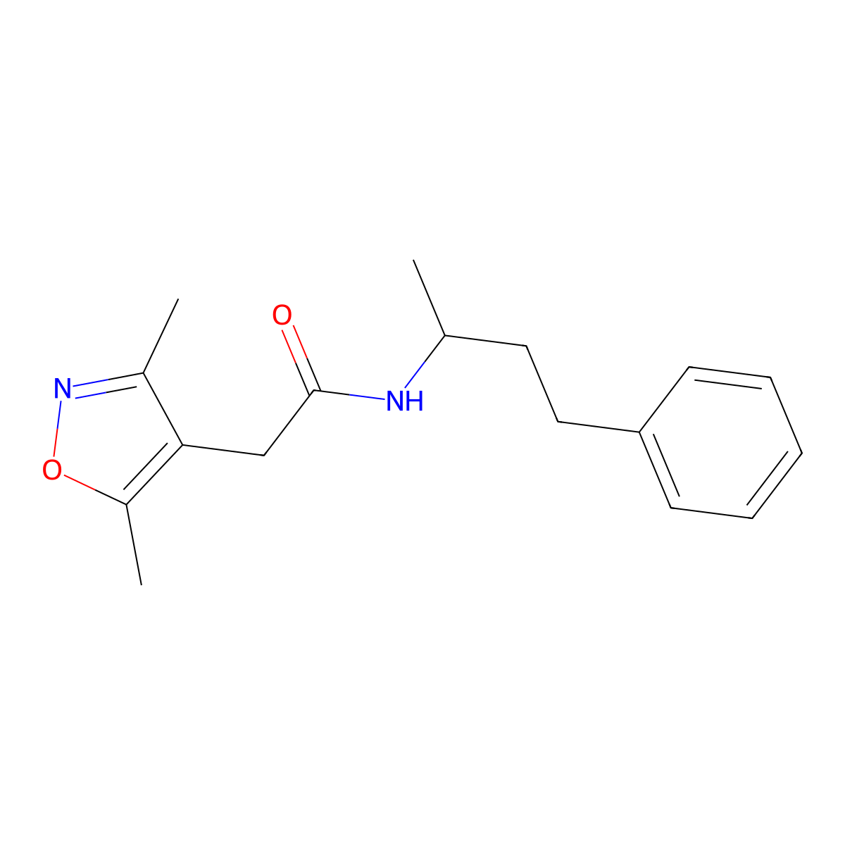 2-(3,5-dimethyl-1,2-oxazol-4-yl)-N-(4-phenylbutan-2-yl)acetamide molecular structure, CAS 1099861-46-7