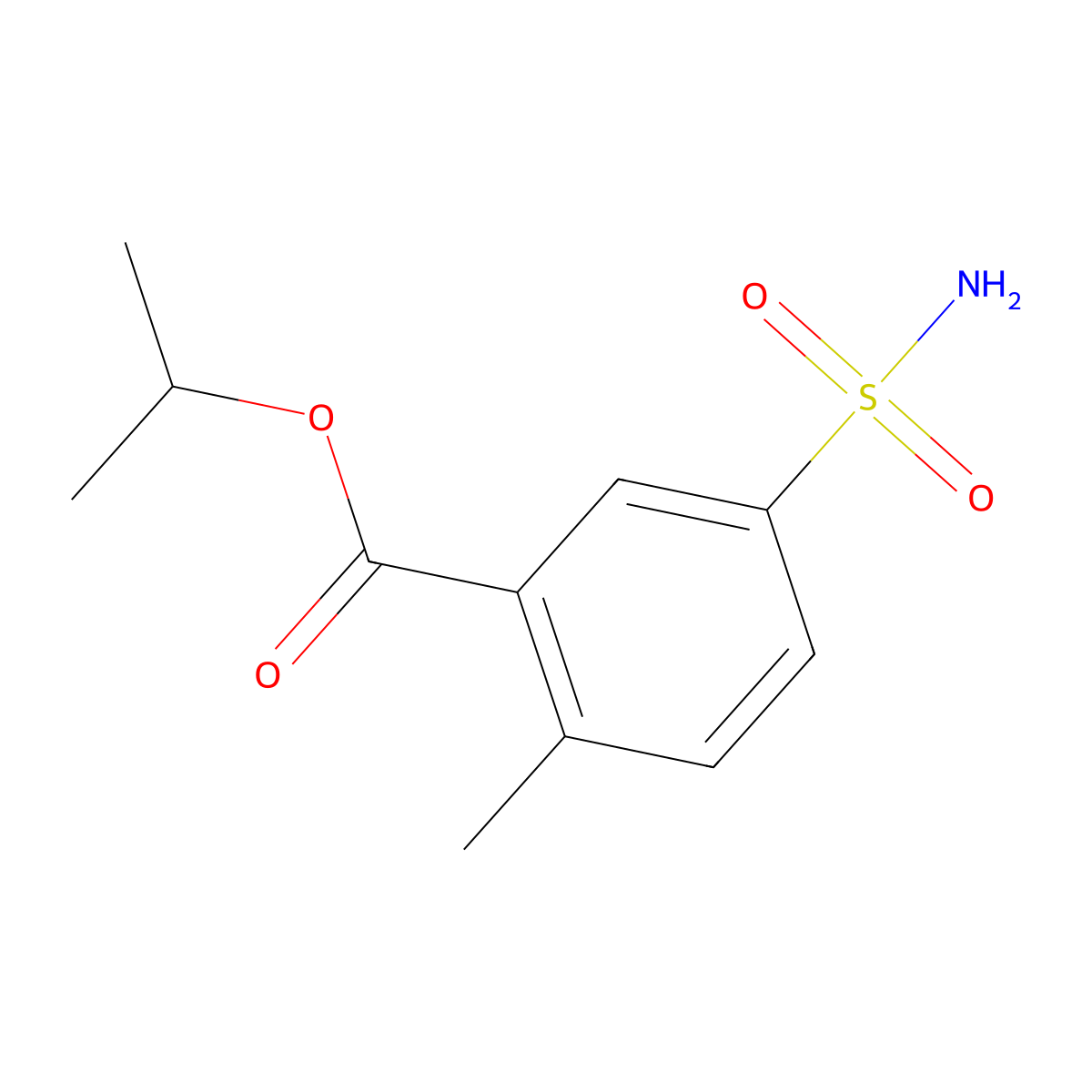 Propan-2-yl 2-methyl-5-sulfamoylbenzoate molecular structure, CAS 1099903-03-3