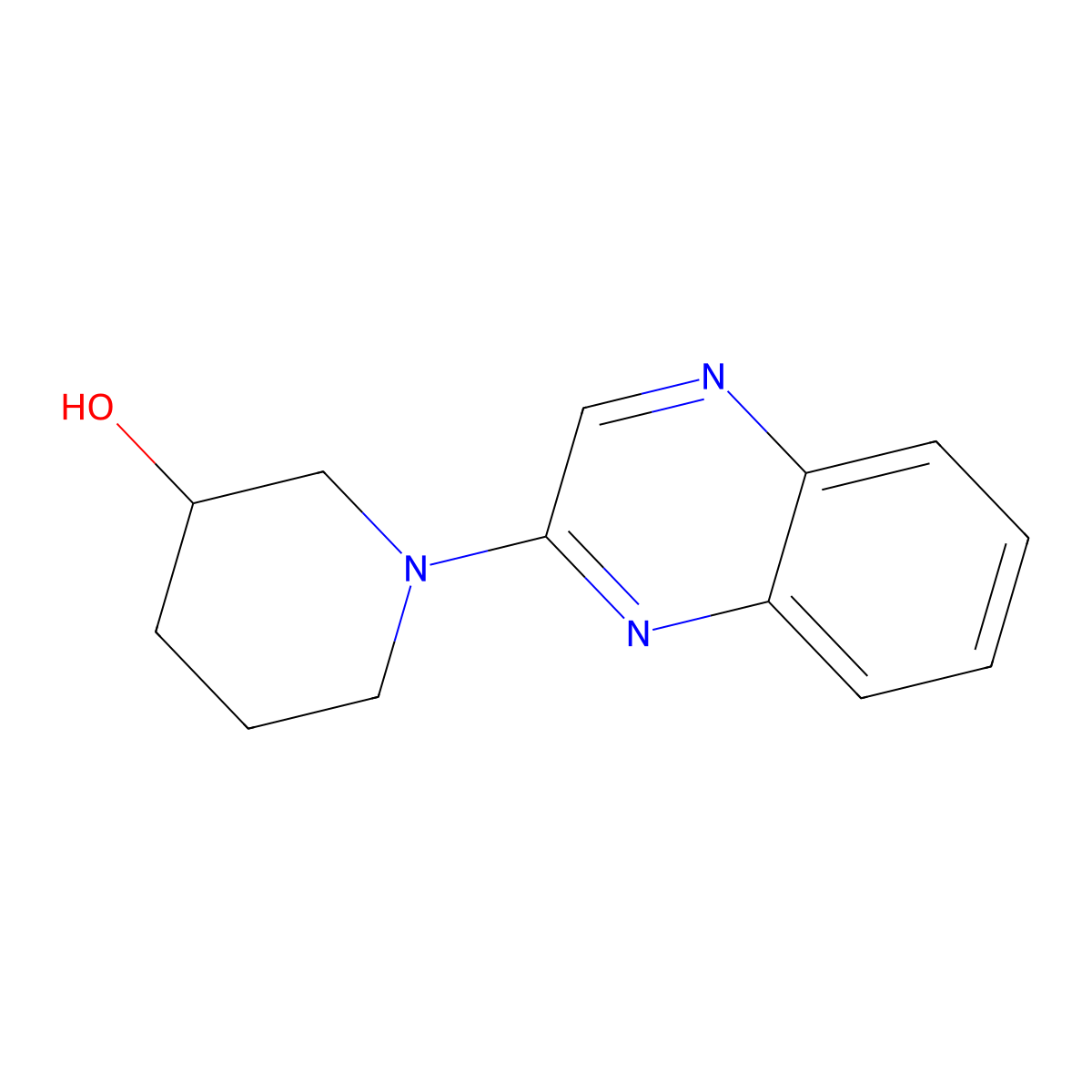 1-Quinoxalin-2-yl-piperidin-3-ol molecular structure, CAS 1099941-89-5