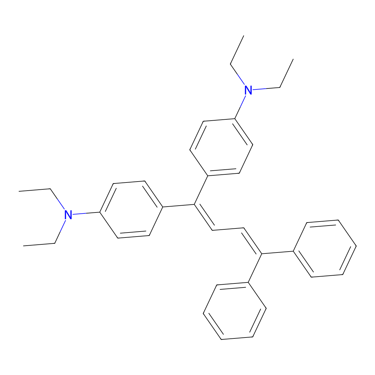 Benzenamine, 4,4'-(4,4-diphenyl-1,3-butadienylidene)bis[N,N-diethyl- molecular structure, CAS 109995-82-6