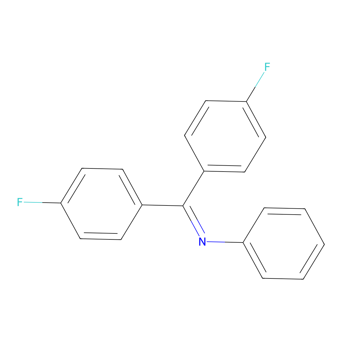 Benzenamine, N-[bis(4-fluorophenyl)methylene]- molecular structure, CAS 109997-74-2