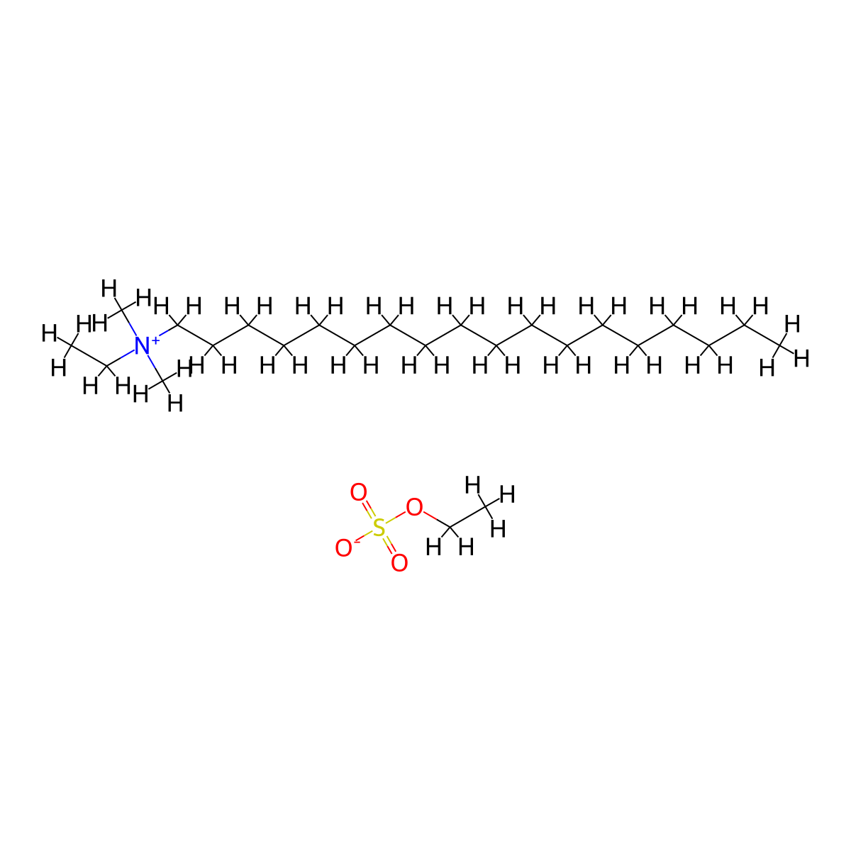 Stearyldimethylethylammonium ethyl sulfate molecular structure, CAS 110-07-6
