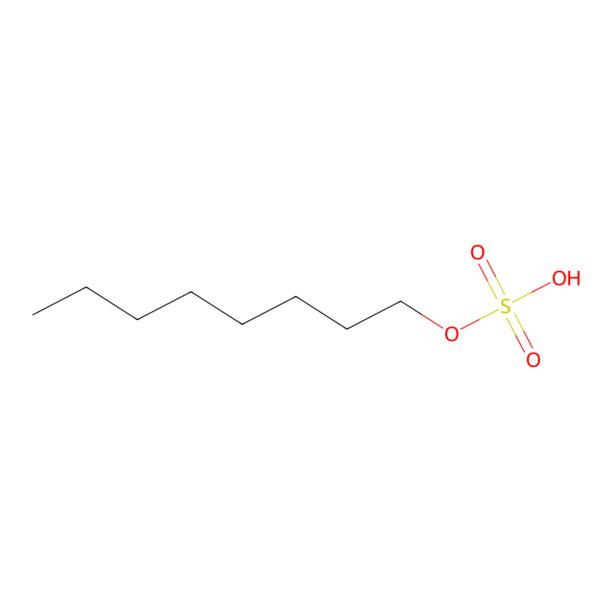 Sulfuric acid, monooctyl ester molecular structure, CAS 110-11-2