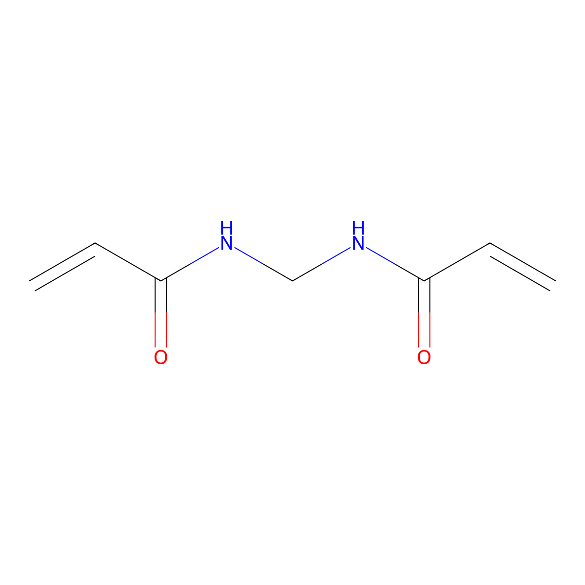 Methylenebisacrylamide molecular structure, CAS 110-26-9