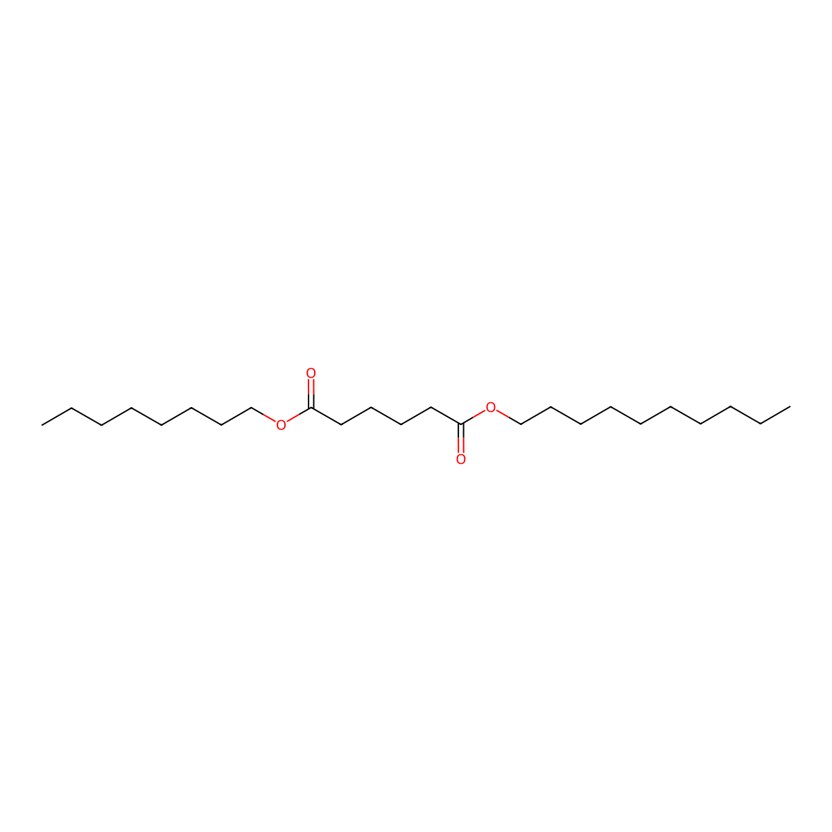 Decyl octyl adipate molecular structure, CAS 110-29-2
