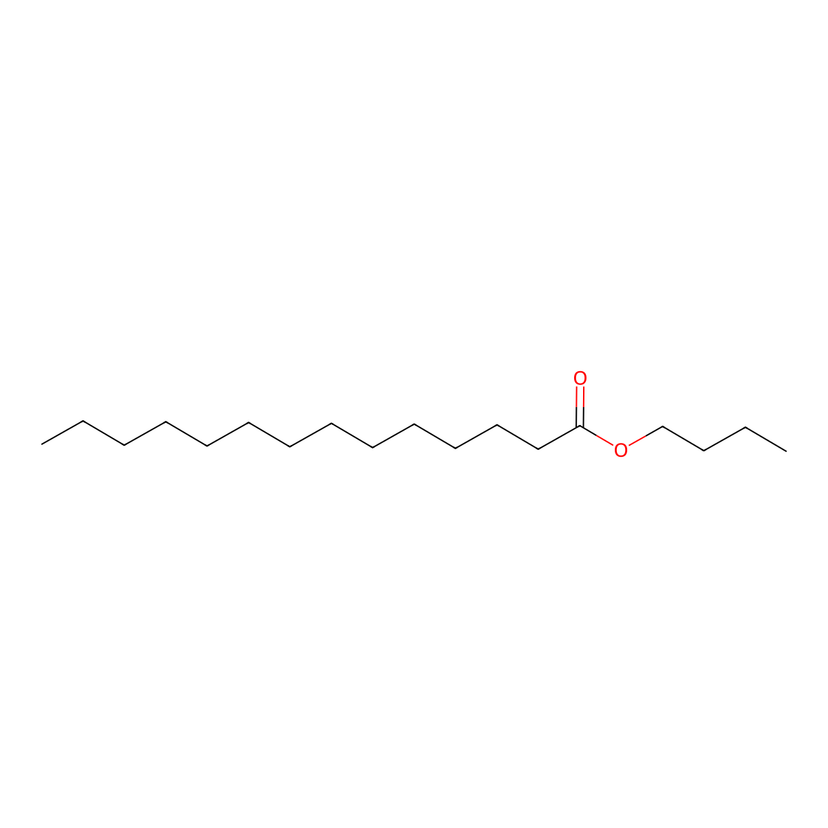Butyl Myristate molecular structure, CAS 110-36-1