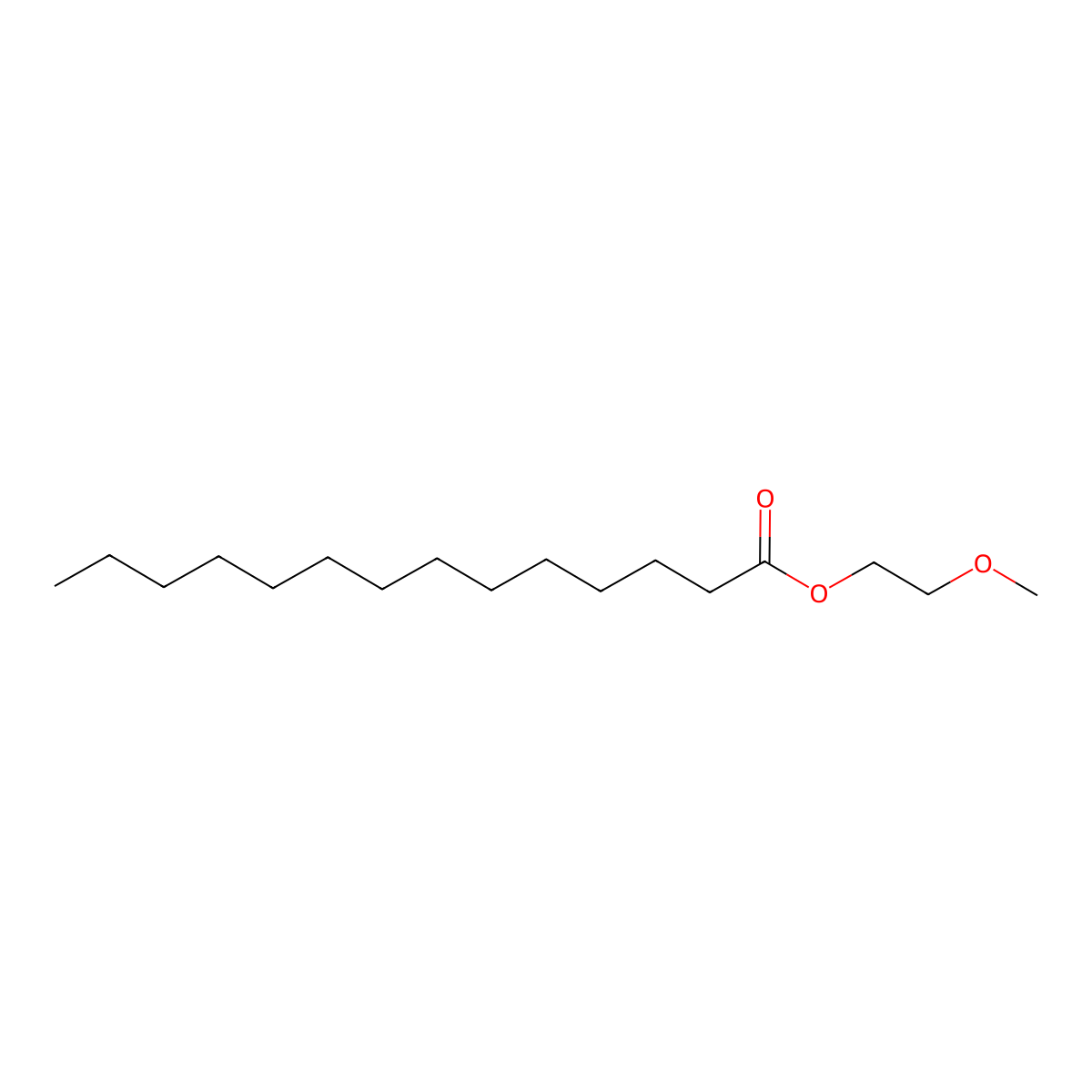 2-Methoxyethyl myristate molecular structure, CAS 110-37-2