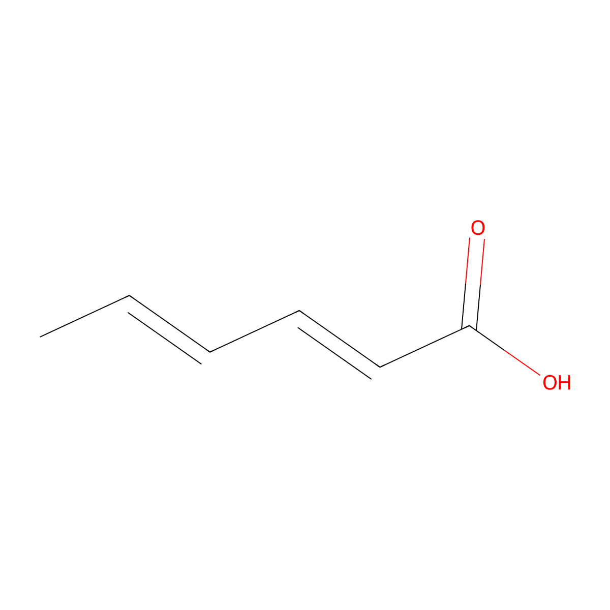 Sorbic Acid molecular structure, CAS 110-44-1