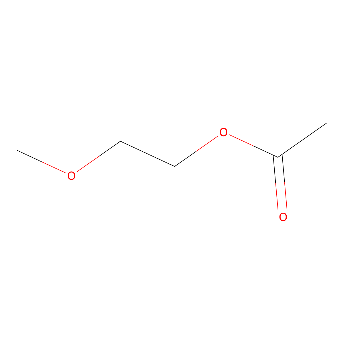 Ethylene glycol monomethyl ether acetate molecular structure, CAS 110-49-6