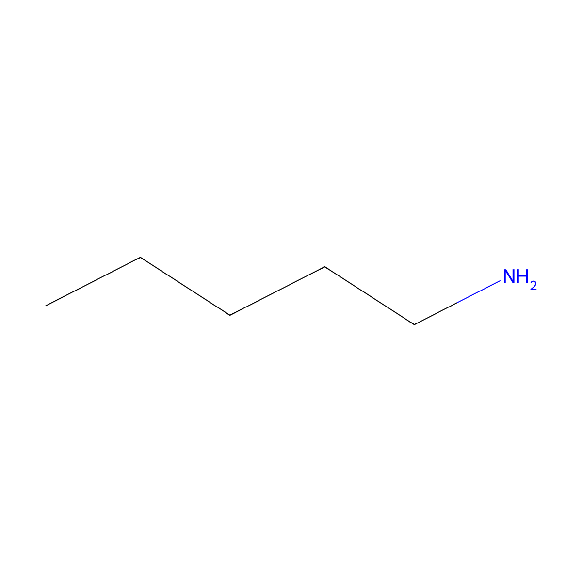 Pentylamine molecular structure, CAS 110-58-7