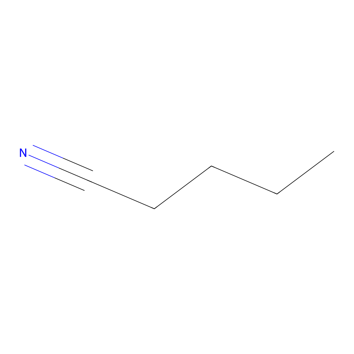Valeronitrile molecular structure, CAS 110-59-8