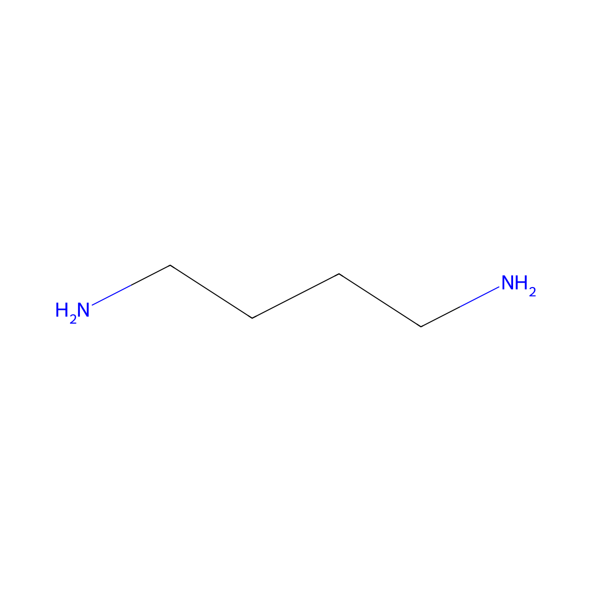 Putrescine molecular structure, CAS 110-60-1